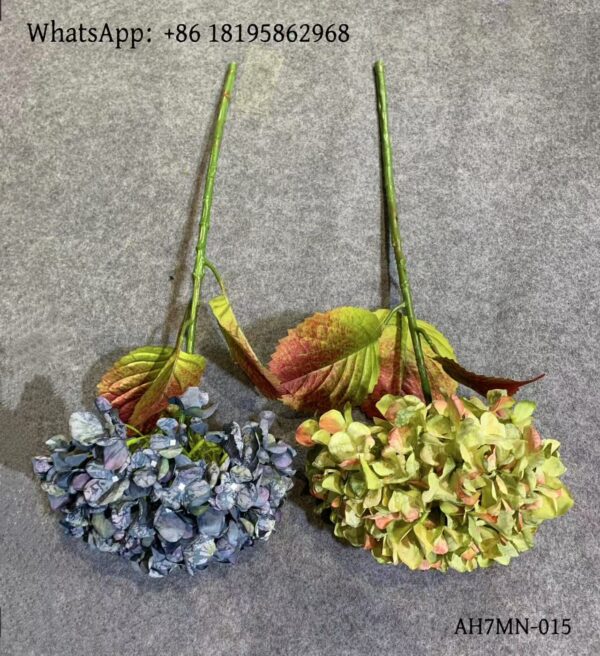 AH7MN-015 Silk Cloth Artificial Flower Hydrangea