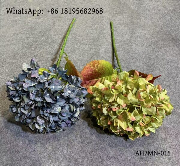 AH7MN-015 Silk Cloth Artificial Flower Hydrangea