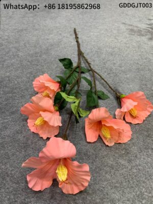 GDDGJT003 Real Touch Moisturize Artificial Flower Hibiscus
