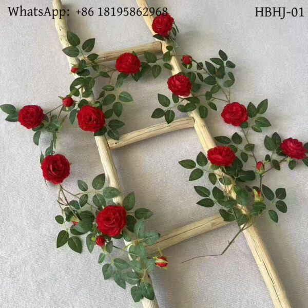 HBHJ-01 Silk Cloth Artificial Flower Rose Vine Chain