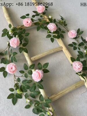 HBHJ-02 Silk Cloth Artificial Flower Rose Vine Chain