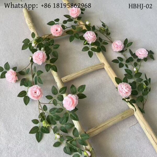 HBHJ-02 Silk Cloth Artificial Flower Rose Vine Chain