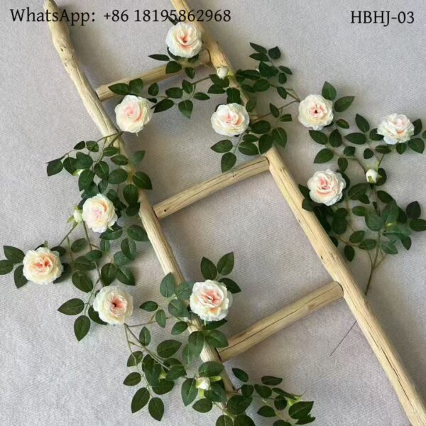 HBHJ-03 Silk Cloth Artificial Flower Rose Vine Chain