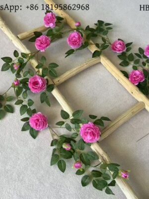 HBHJ-04 Silk Cloth Artificial Flower Rose Vine Chain