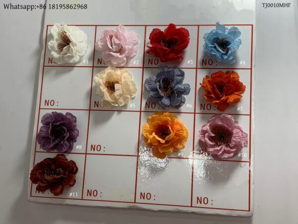 TJ0010MHF Silk Cloth Artificial Flower Head Cherry Blossom Camellia