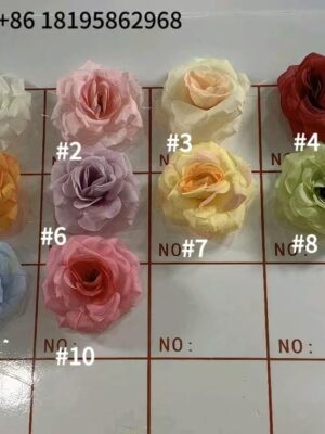TJ001MHF Silk Cloth Artificial Flower Rose Head