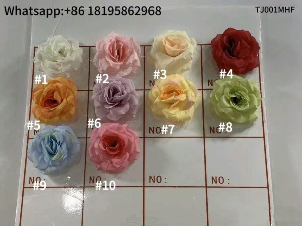 TJ001MHF Silk Cloth Artificial Flower Rose Head