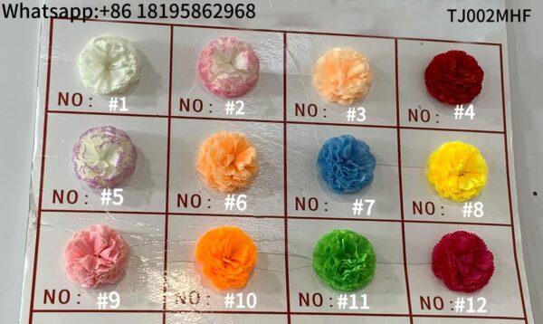 TJ002MHF Silk Cloth Artificial Flower Head Carnation Chrysanthemum