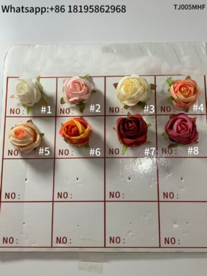 TJ005MHF Silk Cloth Artificial Flower Rose Head