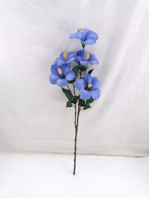 GDDG9JT-00-2 Real Touch Moisturize 5 Head Artificial Flower Hibiscus