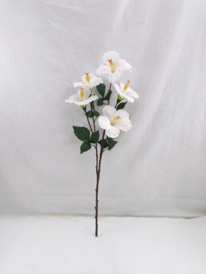 GDDG9JT-00-2 Real Touch Moisturize 5 Head Artificial Flower Hibiscus