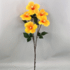 GDDG9JT-00-2 Real Touch Moisturize 5 Head Artificial Flower Hibiscus