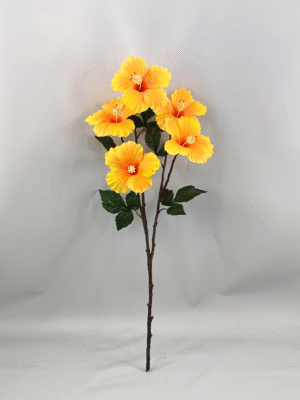 GDDG9JT-00-2 Real Touch Moisturize 5 Head Artificial Flower Hibiscus