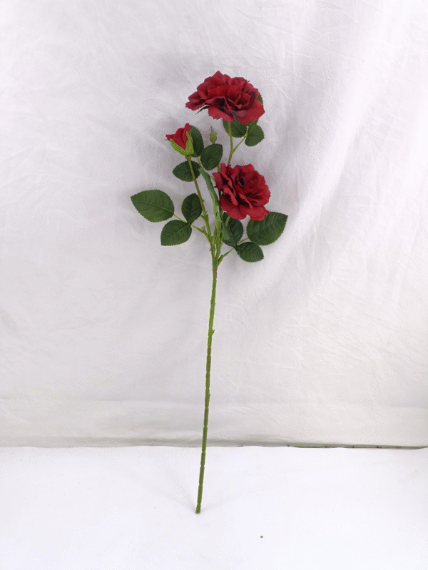 GDDG8JT-014 Real Touch Moisturize 3 Head Artificial Flower Rose